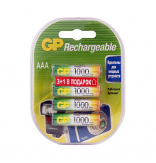 АККУМУЛЯТОР GP RECHARGEABLE 100AAAHC3/1-5CR4  ТИП ААА, 1000 мАч (4 ШТ. В БЛИСТЕРЕ) (10/100)