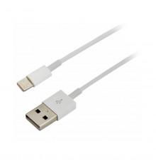 КАБЕЛЬ USB-LIGHTNING 1 М ПВХ (IPHONE) БЕЛЫЙ (1/10/100) 