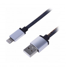 КАБЕЛЬ USB-LIGHTNING 1 М В НЕЙЛОНОВОЙ ОПЛЕТКЕ (IPHONE) СИНИЙ (1/10/100) 