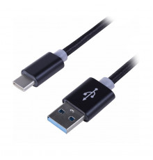 КАБЕЛЬ USB TYPE-C 1 М В НЕЙЛОНОВОЙ ОПЛЕТКЕ (СЕРЫЙ) (1/10/100) 