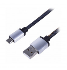 КАБЕЛЬ USB-MICRO USB 1 М В ДЖИНСОВОЙ ОПЛЕТКЕ (1/10/100) 