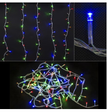 ЭЛЕКТРОГИРЛЯНДА СВЕТОДИОДНАЯ  5 М, 8 РЕЖ., МНОГОЦВЕТ., ПРОЗРАЧНЫЙ ШНУР (1/36)   LED100-5-MC
