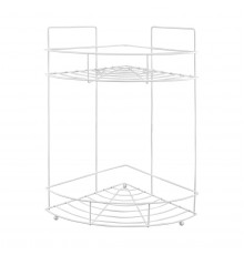 ПОЛКА ДЛЯ ВАННОЙ УГЛОВАЯ 2-Х ЯРУСНАЯ 22*22*38 СМ МЕТАЛЛ. БЕЛАЯ (1/8) 