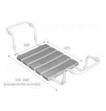 СИДЕНЬЕ В ВАННУ РАЗДВИЖНОЕ ПЛАСТИК. (СЕРЫЙ), КАРКАС МЕТАЛЛ. (1/6) 